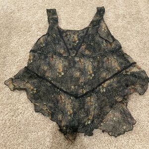 Free People New Romantics Large Sheer Floral Top
